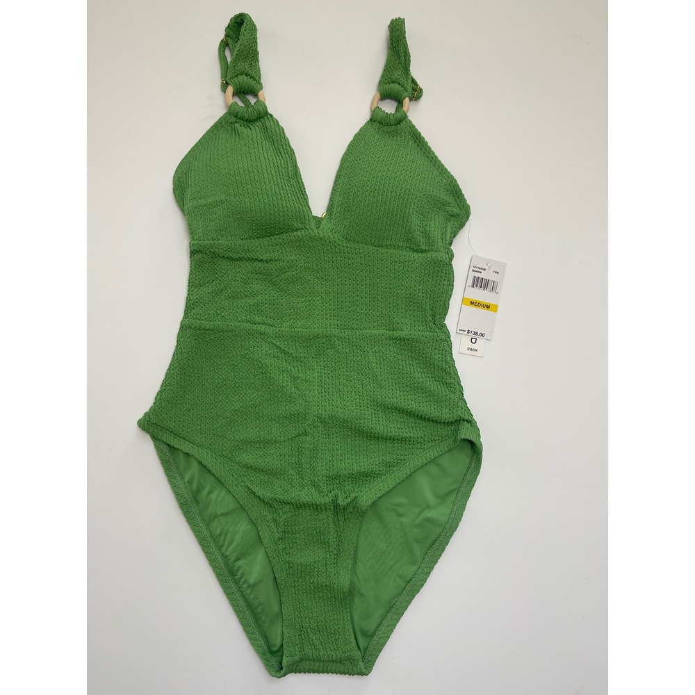 Lucky Brand Plunge Green One Piece Swimsuit Size Medium